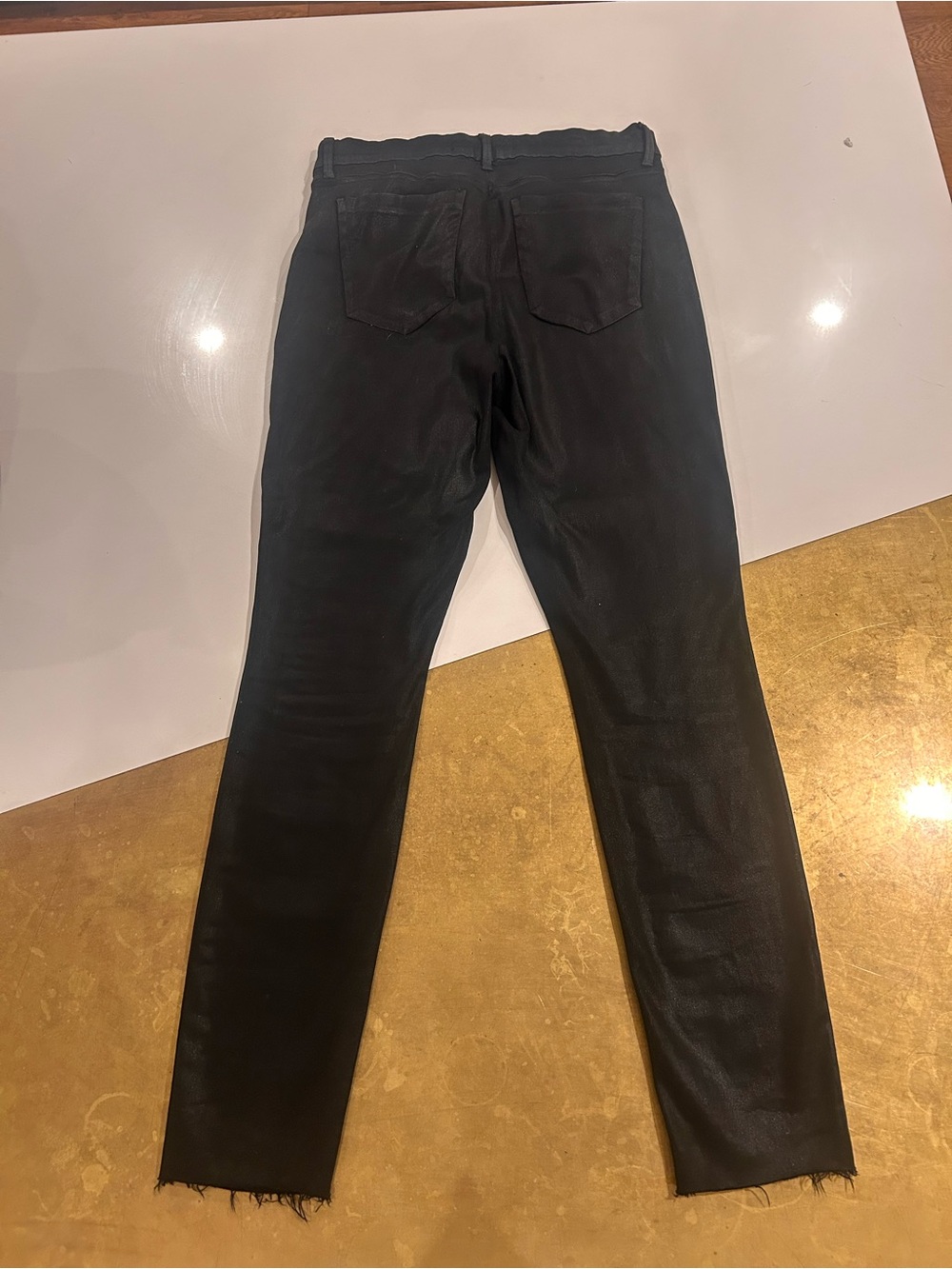 Joe's Jeans THE CHARLIE High Rise Skinny Faux-Leather Frayed Ankle size 28